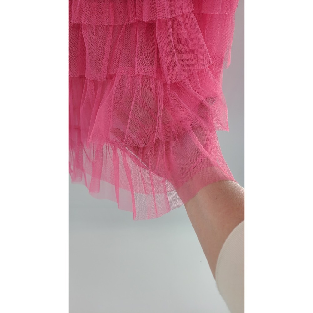 Coquette Fairy Tulle Pink Tiered Womens Maxi Skirt Medium Sheer Ethereal Kawaii - Picture 5 of 14